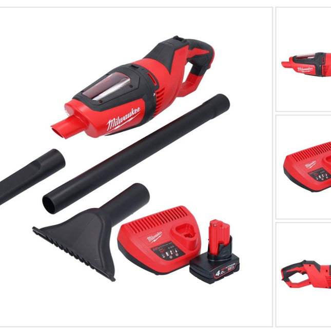 Aspirateur à batterie Milwaukee M12 HV-401 12 V + 1x batterie 4,0 Ah + chargeur