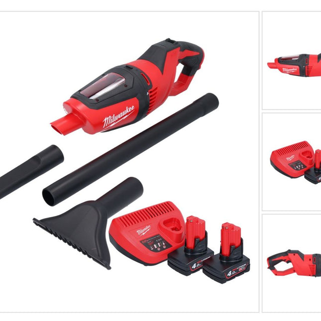 Aspirateur à batterie Milwaukee M12 HV-402 12 V + 2x batteries 4,0 Ah + chargeur