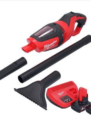 Milwaukee M12 HV-402 Akku Staubsauger 12 V + 2x Akku 4,0 Ah + Ladegerät