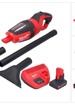 Aspirador a batería Milwaukee M12 HV-501 12 V + 1x batería 5,0 Ah + cargador