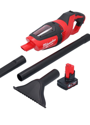 Aspirador a batería Milwaukee M12 HV-601 12 V + 1x batería 6,0 Ah + cargador