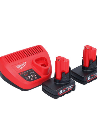 Aspirador a batería Milwaukee M12 HV-602 12 V + 2x baterías 6,0 Ah + cargador