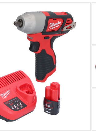 Milwaukee M12 BIW38-201 Clé à choc sans fil 12 V 135 Nm 3/8 + 1x batterie 2,0 Ah + chargeur