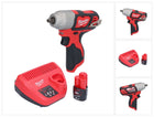 Milwaukee M12 BIW38-201 Clé à choc sans fil 12 V 135 Nm 3/8 + 1x batterie 2,0 Ah + chargeur