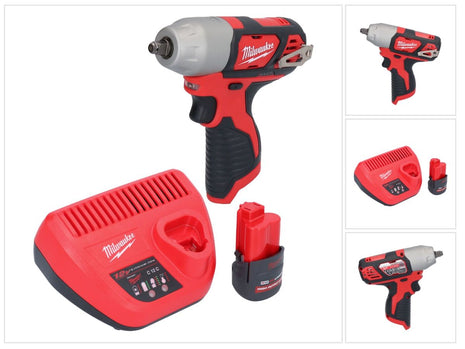 Milwaukee M12 BIW38-251 Akumulatorowy klucz udarowy 12 V 135 Nm 3/8˝ + 1x akumulator 2,5 Ah + ładowarka