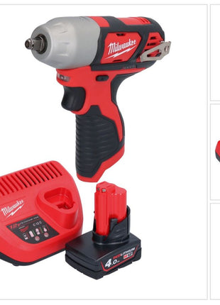 Milwaukee M12 BIW38-401 Clé à choc sans fil 12 V 135 Nm 3/8 + 1x batterie 4,0 Ah + chargeur