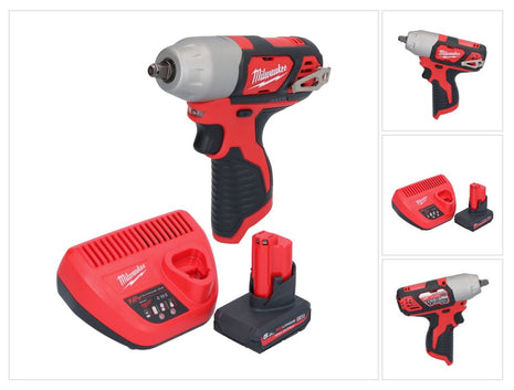 Milwaukee M12 BIW38-501 akumulatorowy klucz udarowy 12 V 135 Nm 3/8˝ + 1x akumulator 5,0 Ah + ładowarka