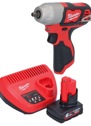 Milwaukee M12 BIW38-601 Clé à choc sans fil 12 V 135 Nm 3/8 + 1x batterie 6,0 Ah + chargeur