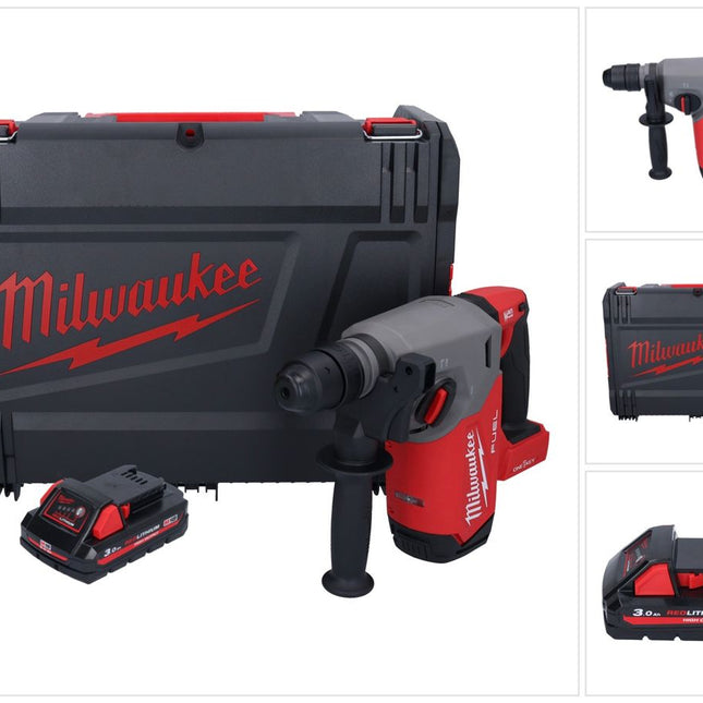 Marteau combiné à batterie Milwaukee M18 ONEFHX-301X 18 V 2,5 J SDS-Plus brushless + 1x batterie 3,0 Ah + boîtier HD - sans chargeur