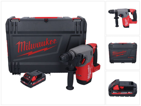 Milwaukee M18 ONEFHX-301X Akumulatorowy młot udarowo-obrotowy 18 V 2,5 J SDS-Plus Brushless + 1x akumulator 3,0 Ah + skrzynka HD - bez ładowarki