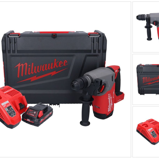 Marteau combiné à batterie Milwaukee M18 ONEFHX-301X 18 V 2,5 J SDS-Plus brushless + 1x batterie 3,0 Ah + chargeur + boîtier HD