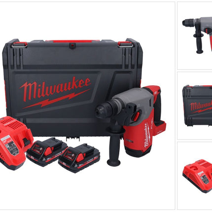 Marteau combiné à batterie Milwaukee M18 ONEFHX-302X 18 V 2,5 J SDS-Plus brushless + 2x batteries 3,0 Ah + chargeur + boîtier HD