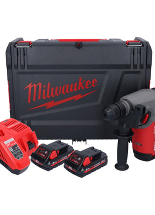 Marteau combiné à batterie Milwaukee M18 ONEFHX-302X 18 V 2,5 J SDS-Plus brushless + 2x batteries 3,0 Ah + chargeur + boîtier HD