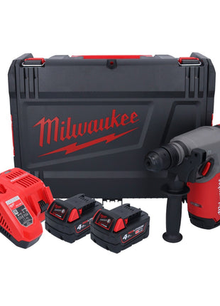 Marteau combiné à batterie Milwaukee M18 ONEFHX-402X 18 V 2,5 J SDS-Plus brushless + 2x batterie 4,0 Ah + chargeur + boîtier HD