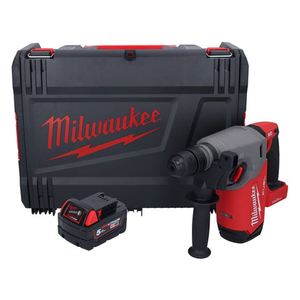 Milwaukee M18 ONEFHX-501X marteau combiné sans fil 18 V 2,5 J SDS-Plus Brushless + 1x batterie 5,0 Ah + HD-Box - sans kit chargeur