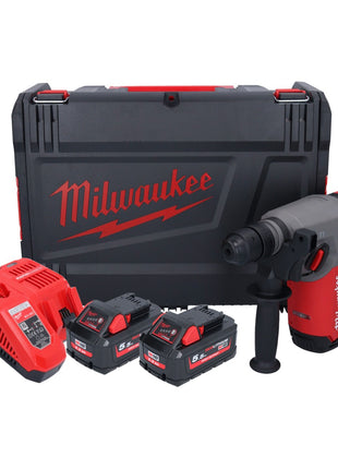 Milwaukee M18 ONEFHX-552X marteau combiné sans fil 18 V 2,5 J SDS-Plus ( 4933478504 ) Brushless + 2x batterie 5,5 Ah + chargeur + HD-Box