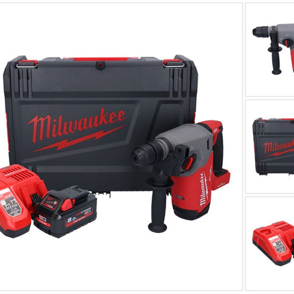 Marteau combiné à batterie Milwaukee M18 ONEFHX-801X 18 V 2,5 J SDS-Plus brushless + 1x batterie 8,0 Ah + chargeur + boîtier HD
