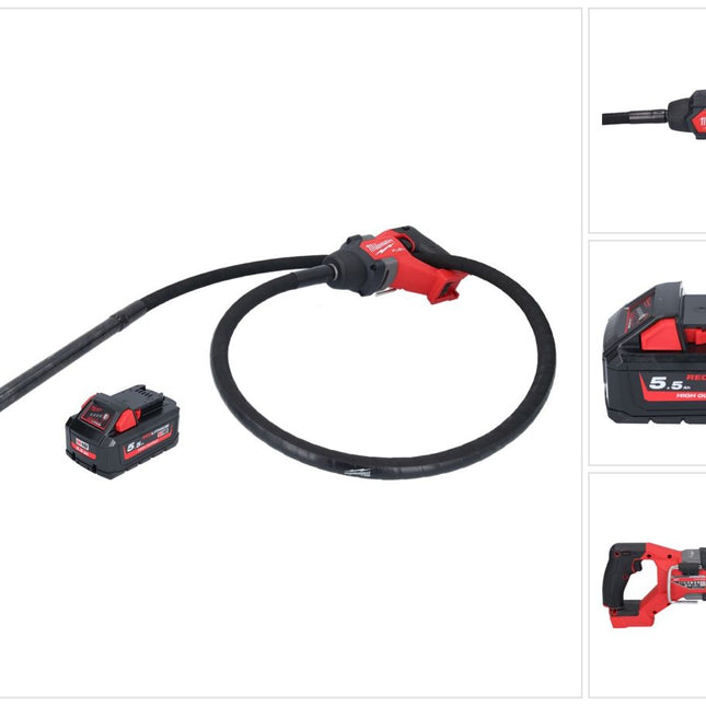 Vibrateur à béton sur batterie Milwaukee M18 FCVN24-551 18 V 2,4 m sans balais + 1x batterie 5,5 Ah - sans chargeur