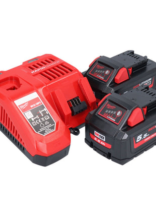 Vibrateur à béton sur batterie Milwaukee M18 FCVN24-552 18 V 2,4 m sans balais + 2x batterie 5,5 Ah + chargeur