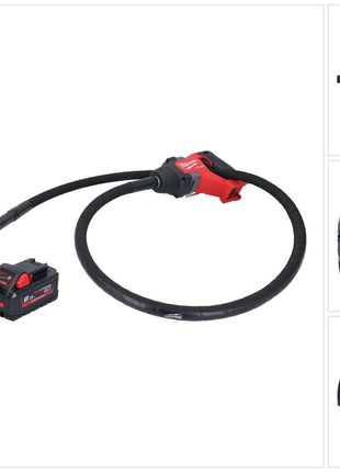 Vibrateur à béton sur batterie Milwaukee M18 FCVN24-801 18 V 2,4 m sans balais + 1x batterie 8,0 Ah - sans chargeur