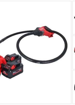 Milwaukee M18 FCVN24-802 Akumulatorowy wibrator do betonu 18 V 2,4 m bezszczotkowy + 2x akumulator 8,0 Ah + ładowarka