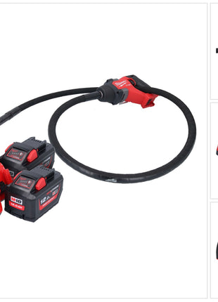 Vibrateur à béton sur batterie Milwaukee M18 FCVN24-122 18 V 2,4 m sans balais + 2x batteries 12,0 Ah + chargeur