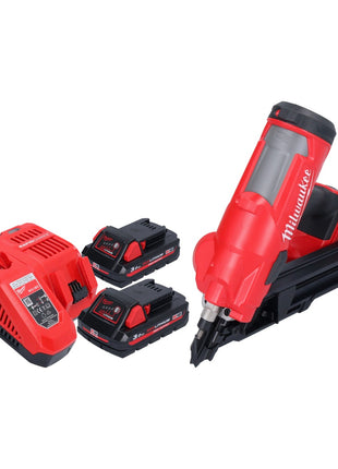 Clavadora a batería Milwaukee M18 FFN-302 18 V 50 - 90 mm sin escobillas + 2x baterías 3,0 Ah + cargador