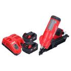 Cloueur à batterie Milwaukee M18 FFN-402 18 V 50 - 90 mm sans balais + 2x batteries 4,0 Ah + chargeur