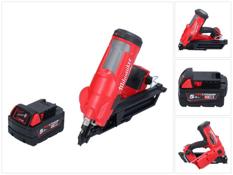 Milwaukee M18 FFN-501 cloueur sans fil 18 V 50 - 90 mm Brushless + 1x batterie 5,0 Ah - sans kit chargeur