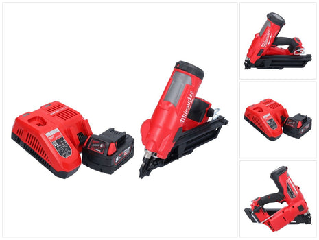 Milwaukee M18 FFN-501 cloueur sans fil 18 V 50 - 90 mm Brushless + 1x batterie 5,0 Ah + kit chargeur