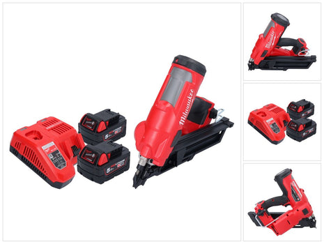 Milwaukee M18 FFN-502 cloueur sans fil 18 V 50 - 90 mm Brushless + 2x batterie 5,0 Ah + kit chargeur