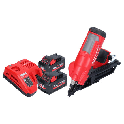 Milwaukee M18 FFN-552 cloueur sans fil 18 V 50 - 90 mm Brushless + 2x batterie 5,5 Ah + kit chargeur