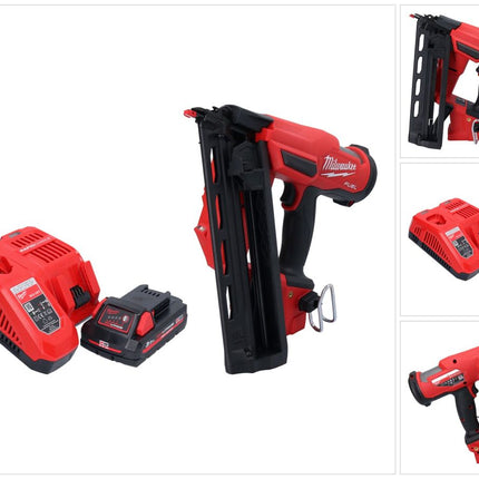 Milwaukee M18 FN16GA-301 Cloueur sans fil 18 V 32 - 64 mm Brushless + 1x batterie 3,0 Ah + chargeur