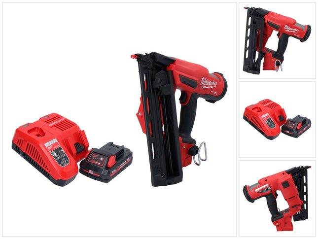 Milwaukee M18 FN16GA-301 Cloueur sans fil 18 V 32 - 64 mm Brushless + 1x batterie 3,0 Ah + chargeur