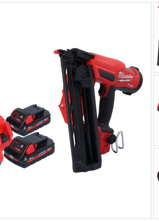 Cloueur à batterie Milwaukee M18 FN16GA-302 18 V 32 - 64 mm sans balais + 2x batteries 3,0 Ah + chargeur