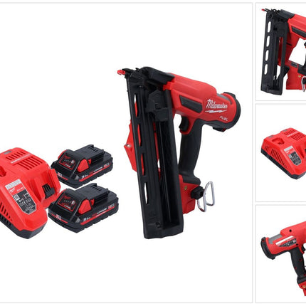 Cloueur à batterie Milwaukee M18 FN16GA-302 18 V 32 - 64 mm sans balais + 2x batteries 3,0 Ah + chargeur