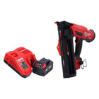 Cloueur à batterie Milwaukee M18 FN16GA-401 18 V 32 - 64 mm sans balais + 1x batterie 4,0 Ah + chargeur