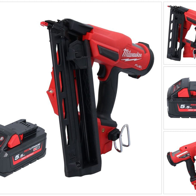 Milwaukee M18 FN16GA-551 cloueur sans fil 18 V 32 - 64 mm sans balai + 1x batterie 5,5 Ah - sans chargeur