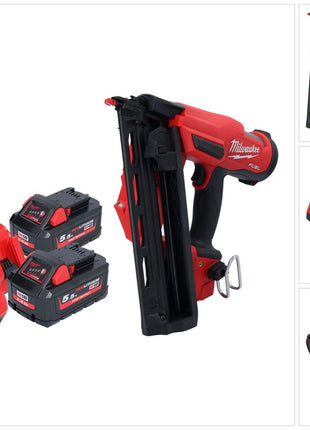 Milwaukee M18 FN16GA-552 Cordless nailer 18 V 32 - 64 mm brushless + 2x battery 5.5 Ah + charger