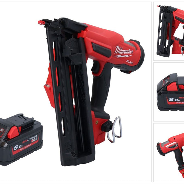 Milwaukee M18 FN16GA-801 Cloueur sans fil 18 V 32 - 64 mm Brushless + 1x batterie 8,0 Ah - sans chargeur