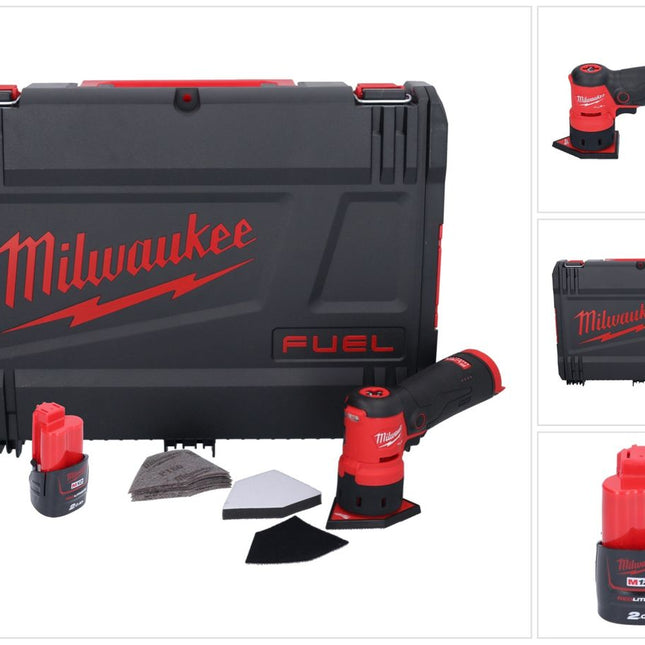 Meuleuse à pointes sur batterie Milwaukee M12 FDSS-201X 12 V 88,8 x 63,5 mm sans balais + 1x batterie 2,0 Ah + boîtier HD - sans chargeur