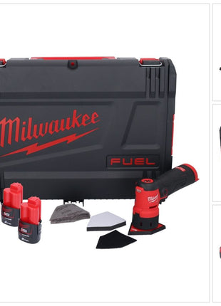 Milwaukee M12 FDSS-202X Akku Punktschleifer 12 V 88,8 x 63,5 mm Brushless + 2x Akku 2,0 Ah + Ladegerät + HD-Box