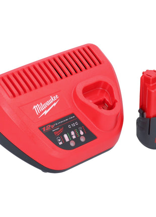 Meuleuse à pointes sur batterie Milwaukee M12 FDSS-401X 12 V 88,8 x 63,5 mm sans balais + 1x batterie 4,0 Ah + chargeur + boîtier HD