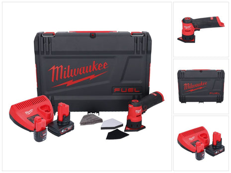 Amoladora puntual de batería Milwaukee M12 FDSS-422X 12 V 88,8 x 63,5 mm (4933479681) sin escobillas + 1x batería 2,0 Ah + 1x batería 4,0 Ah + cargador + caja HD