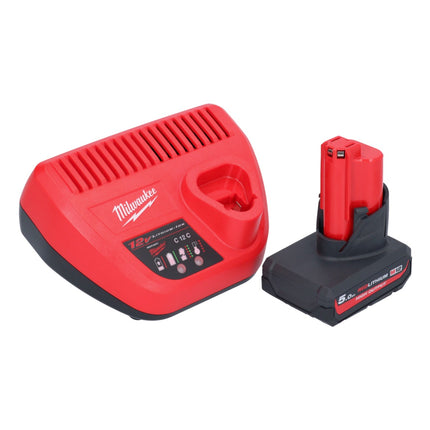 Meuleuse à pointes sur batterie Milwaukee M12 FDSS-501X 12 V 88,8 x 63,5 mm sans balais + 1x batterie 5,0 Ah + chargeur + boîtier HD