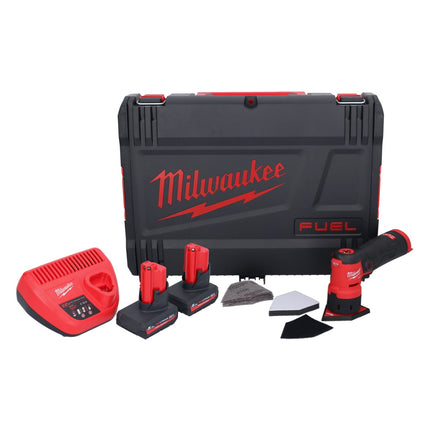 Meuleuse à pointes sur batterie Milwaukee M12 FDSS-502X 12 V 88,8 x 63,5 mm sans balais + 2x batterie 5,0 Ah + chargeur + boîtier HD