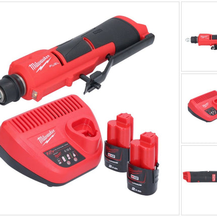 Milwaukee M12 FTB-202 Gommeuse de pneus sans fil 12 V 7/16" Hex Brushless + 2x batterie 2,0 Ah + chargeur
