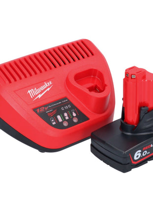 Meuleuse à pointes sur batterie Milwaukee M12 FDSS-601X 12 V 88,8 x 63,5 mm sans balais + 1x batterie 6,0 Ah + chargeur + boîtier HD