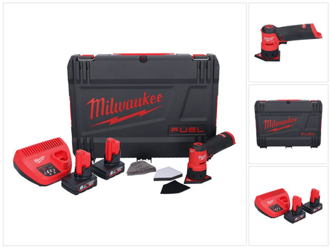 Milwaukee M12 FDSS-602X Akku Punktschleifer 12 V 88,8 x 63,5 mm Brushless + 2x Akku 6,0 Ah + Ladegerät + HD-Box