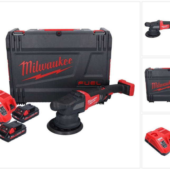 Polisseuse excentrique sur batterie Milwaukee M18 FROP21-302X 18 V 150 mm brushless + 2x batteries 3,0 Ah + chargeur + boîtier HD
